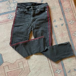 Hudson zoey black striped jean